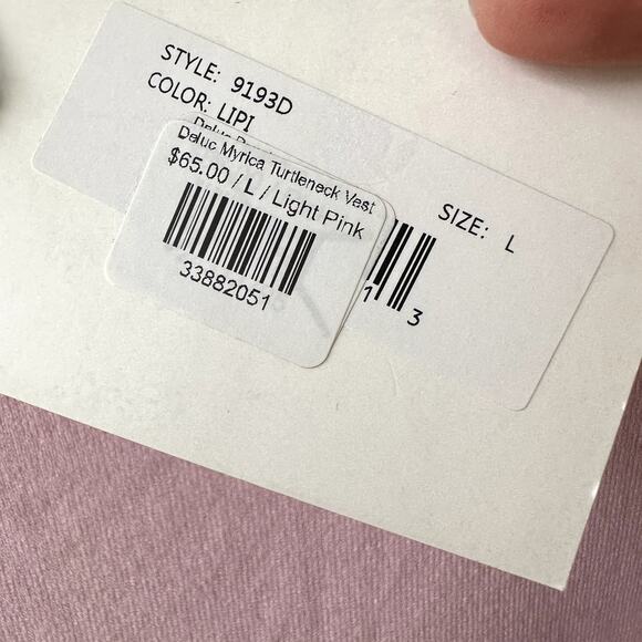 NWT Deluc Myrica Turtleneck Cap Sleeve Sweater Sz L Soft Petal Pastel Pink - Picture 7 of 8